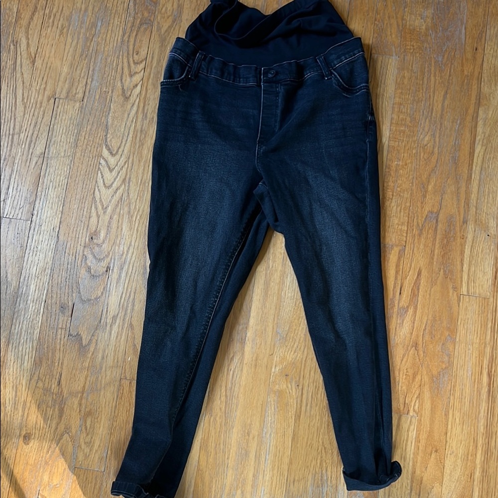 ASOS maternity, overbump mom jeans/ Black